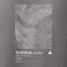 Snežka - vrstevnice v obdĺžniku