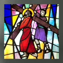 Vitráž - Ježiš a kríž