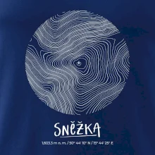 Sněžka - vrstevnice v kruhu