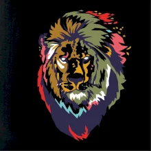 Hlava leva kreslená jednoduchá