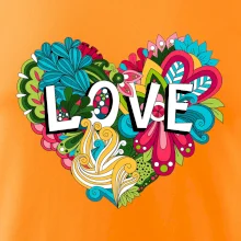 Love nápis květovaný