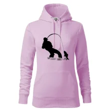 Rybár ťahajúce rybu