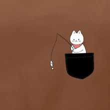 Mačka s rybou vo vrecku