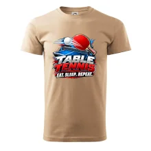 Stolní tenis pálka a míček eat sleep repeat