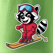 Mýval na lyžiach - kreslený