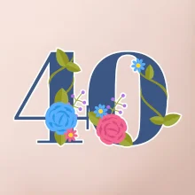 Kvetinové číslo kreslené - 40