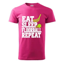 Eat Sleep Floorball Repeat - zelená hokejka