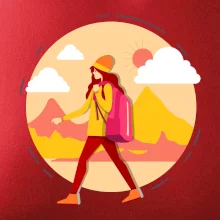 Farebný párový motív na hory