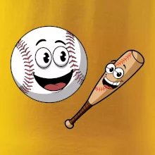 Parové tričko - baseballová raketa a loptička