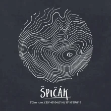 Špičák - vrstevnice v kruhu