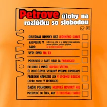 Tričko na rozlúčku s úlohami vpredu