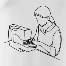 Krajčírka a šijací stroj jedným ťahom