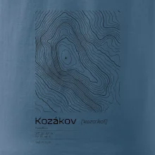 Kozákov - vrstevnice v obdĺžniku