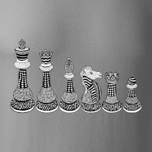 Šachové figúrky v rade - kreslené