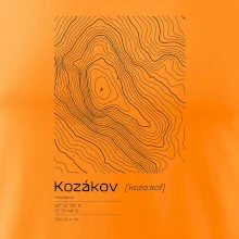 Kozákov - vrstevnice v obdĺžniku