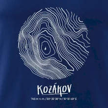 Kozákov - vrstevnice v kruhu
