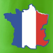 Francúzska vlajka mapa obrys