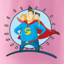 Táta superman - dievča a chlapec Táta superman - dievča a chlapec