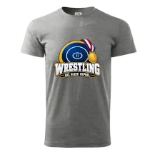 Zápasnická žíněnka se zlatou medailí eat sleep wrestling  repeat