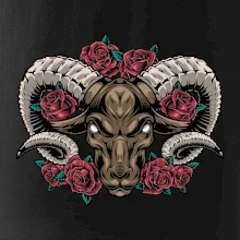 Hlava barana s ružami