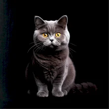 Britská mačka čierna fotka