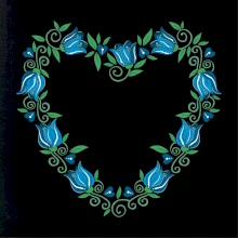 Modré tulipánové srdiečko (Pecka design)