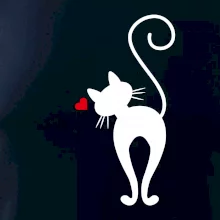 Zamilovaná mačka zozadu Zamilovaná mačka zozadu