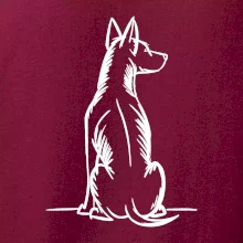 Pes kreslený zozadu