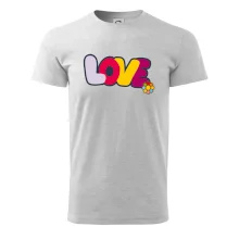 Love nápis s kvetinou