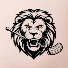 Floorball - Lev s hokejkou v tlamě