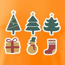 Vianočná sada - stromčeky a darčeky