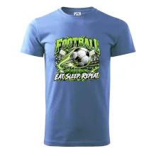 Futbalová lopta a štadión eat sleep repeat