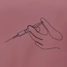 Ruka a injekcia jedným ťahom