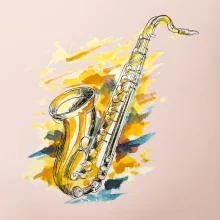 Saxofón maľovaný