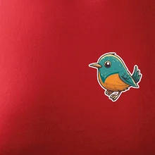 Vtáčik kreslený na prsníku