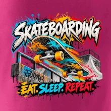 Skateboard ve street stylu eat sleep repeat