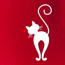 Zamilovaná mačka zozadu