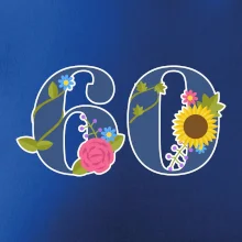 Kvetinové číslo kreslené - 60 Kvetinové číslo kreslené - 60