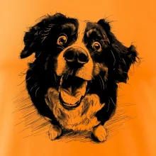 Čiernobiela karikatúra Bernský salašnícky pes