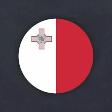 Vlajka Malta guľatá na prsník