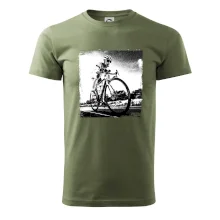 Cyklista čiernobiela cesta