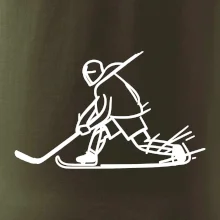 Kreslený hokejista tučnou fixkou