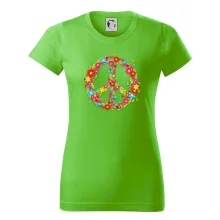 Peace symbol červené kvety