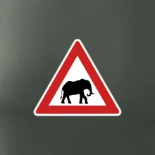 Dopravná značka - Pozor slon Dopravná značka - Pozor slon