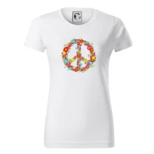 Peace symbol červené kvety