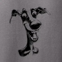 Čiernobiela karikatúra chrt