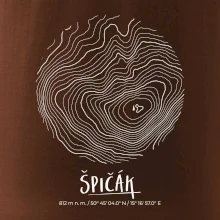 Špičák - vrstevnice v kruhu