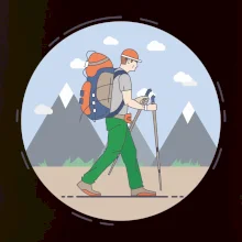 Farebný párový motív na hory