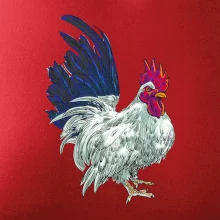 Kohút kreslený biely