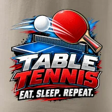 Stolní tenis pálka a míček eat sleep repeat